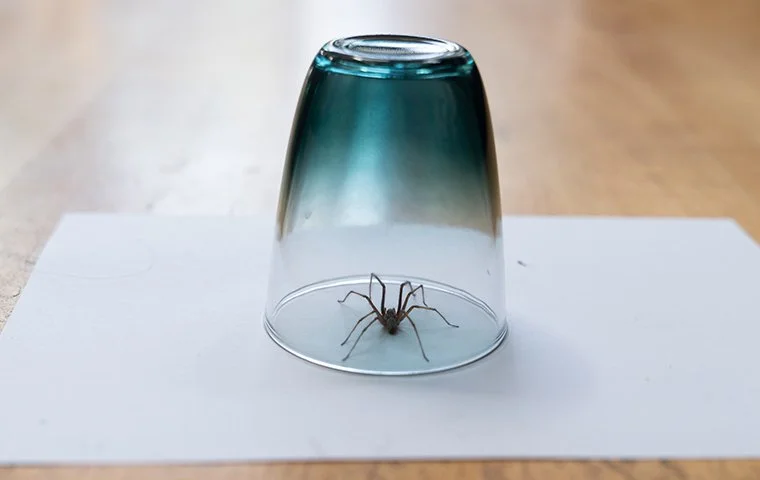 Spider Caught Under A Glass