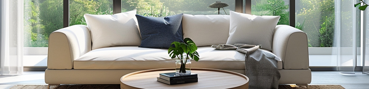 Clean, modern, living room